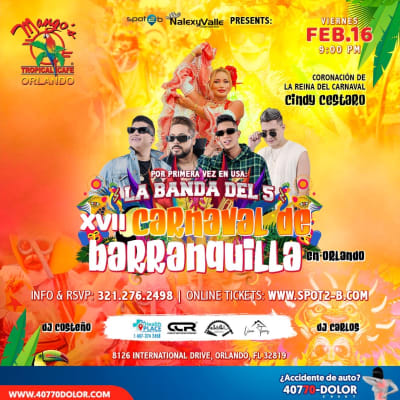 Event - Carnaval de Barranquilla en Orlando 2024 "La Banda del 5"  - Orlando, Florida - February 16, 2024 | concert tickets