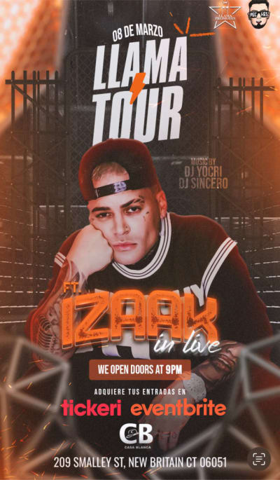 Event - IZAAK in Live  - New Britain, Connecticut  - 3 de mayo de 2024 | concert tickets