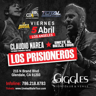 Event - *LOS ANGELES* UNETE AL BAILE TOUR **GRANDES EXITOS**"LOS PRISIONEROS " CLAUDIO NAREA - Glendale, California - 5 de abril de 2024 | concert tickets