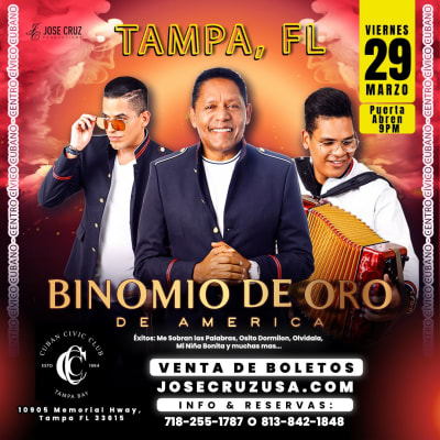 Event - BINOMIO DE ORO EN CONCIERTO TAMPA, FL  - JCP - Tampa, Florida - March 29, 2024 | concert tickets