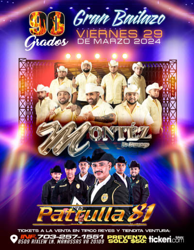 Event - MONTEZ DE DURANGO & PATRULLA 81 - Manassas, Virginia - March 29, 2024 | concert tickets