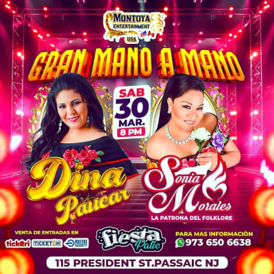 Event - DINA PAUCAR VS SONIA MORALES GRAN MANO A MANO ! - Passaic, New Jersey - 30 de marzo de 2024 | concert tickets