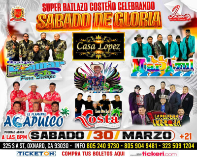 Event - SUPER BAILAZO COSTEÑO CELEBRANDO EL SABADO DE GLORIA ! - Oxnard, California - 30 de marzo de 2024 | concert tickets