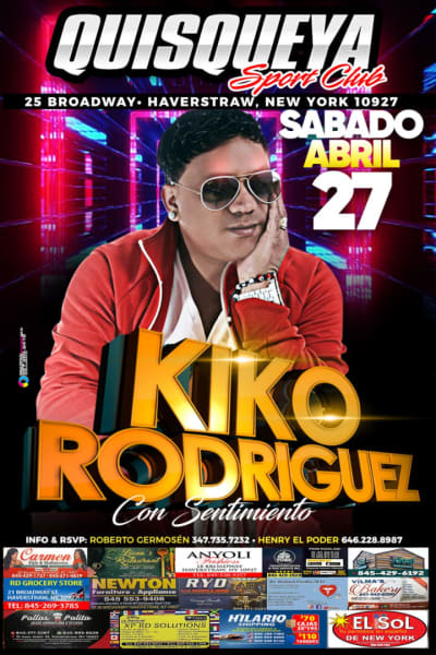 Event - Kiko Rodriguez y su Grupo - Haverstraw, New York - 27 de abril de 2024 | concert tickets