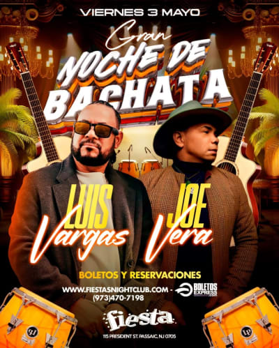 Event - LUIS VARGAS Y JOE VERA - Passaic, New Jersey - 3 de mayo de 2024 | concert tickets