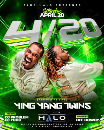 Event - 4/20 - YING YANG TWINS PERFORMING LIVE - FAYETTEVILLE, NORTH CAROLINA - CLUB HALO - Fayetteville, North Carolina - 20 de abril de 2024 | concert tickets