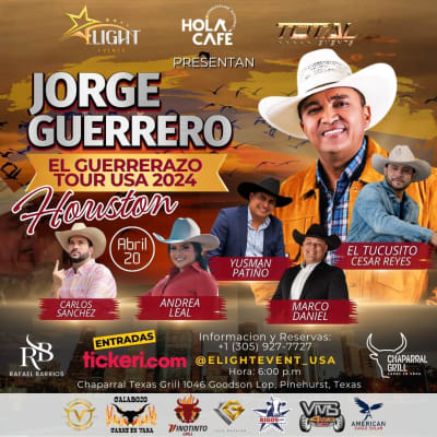 Event - Jorge Guerrero en Concierto El Guerrerazo Tour USA 2024 - HOUSTON - Pinehurst, Texas - 21 de abril de 2024 | concert tickets