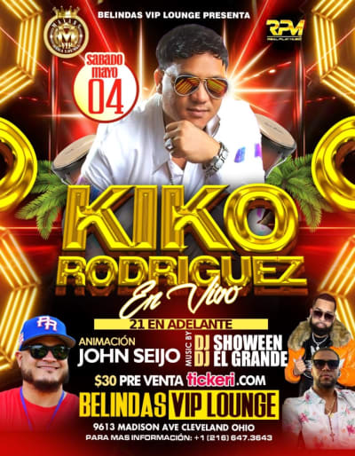 Event - KIKO RODRIGUEZ EN CLEVELAND - Cleveland, Ohio - May 4, 2024 | concert tickets