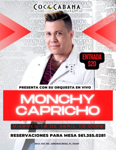 Event - Monchy Capricho - Greenacres, Florida - April 19, 2024 | concert tickets