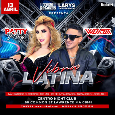 Event - VIBRA LATINA TOUR  PATY RAY DJ WUAZAT  - Lawrence, Massachusetts - 13 de abril de 2024 | concert tickets