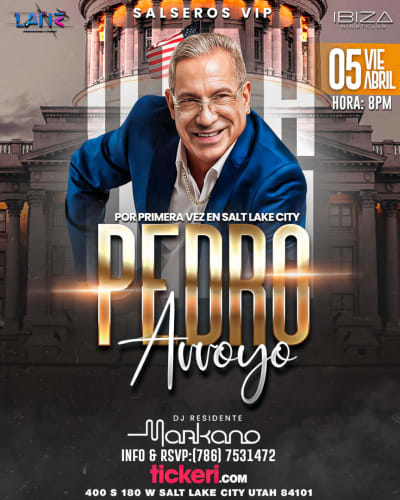 Event - PEDRO ARROYO POR PRIMERA VEZ EN SALT LAKE CITY  - Salt Lake City, Utah - April 5, 2024 | concert tickets