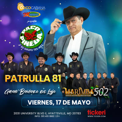 Event - PACO PINEDA, MARIMBA 502 , BAILAZO DE LUJO ! - Adelphi, Maryland - May 17, 2024 | concert tickets