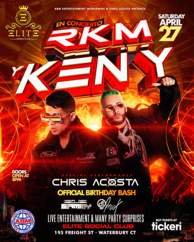 Event - RKM & KEN Y - EN WATERBURY, CONNECTICUT - ELITE SOCIAL CLUB - ESTE SABADO ABRIL 27, 2024 - TICKETS DISPONIBLE YA!!! - Waterbury, CT - 27 de abril de 2024 | concert tickets