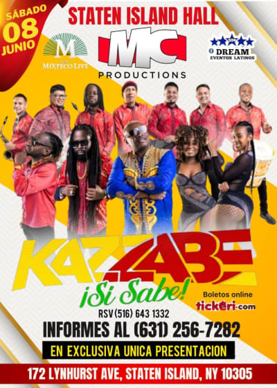 Event - KAZZABE EN CONCIERTO ! - Staten Island, New York - June 8, 2024 | concert tickets