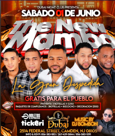 Event - THE NEW MAMBO EN CONCIERTO ! - Camden, New Jersey - 1 de junio de 2024 | concert tickets