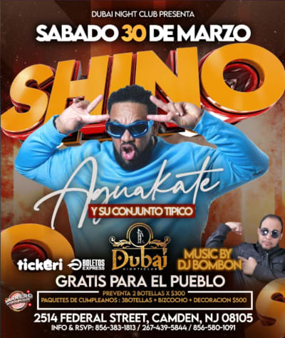 Event - SHINO AGUAKATE Y SU CONJUNTO TIPICO ! - Camden, New Jersey - March 30, 2024 | concert tickets