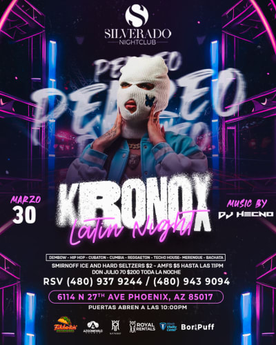 Event - KRONOX LATIN NIGHT - 30 MARZO - Phoenix, Arizona - March 30, 2024 | concert tickets