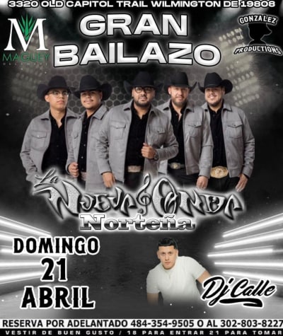 Event - LA NUEVA ONDA NORTEÑA EN CONCIERTO ! - Wilmington, Delaware - April 21, 2024 | concert tickets