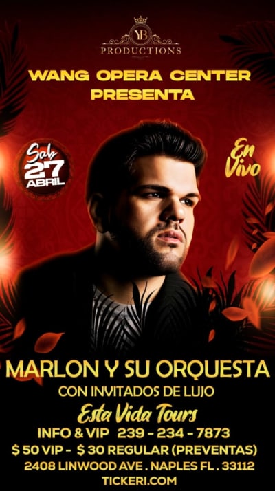Event - Marlon en Naples  - Naples, Florida - September 7, 2024 | concert tickets
