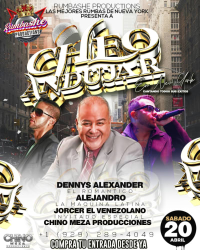 Event - CHEEEOOO ANDUJAR EX VOCALISTA DE CONJUNTO CHANEY - Ridgewood, New York - 20 de abril de 2024 | concert tickets