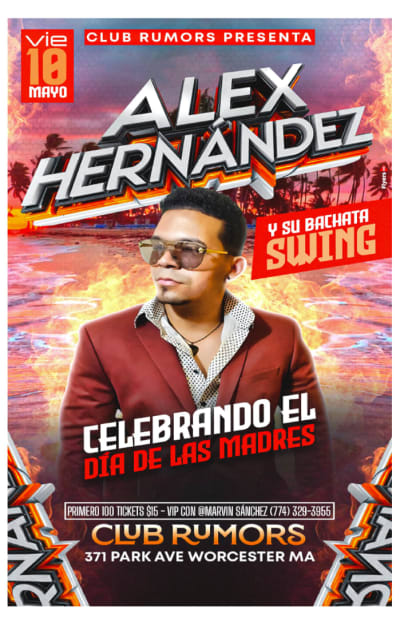 Event - Alex Hernandez en Rumors  - Worcester, Massachusetts - May 10, 2024 | concert tickets