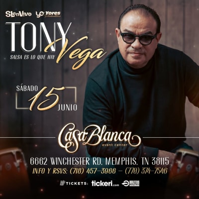 Event - TONY VEGA POR PRIMERA VEZ EN MEMPHIS,TN - Memphis, Tennessee - 15 de junio de 2024 | concert tickets