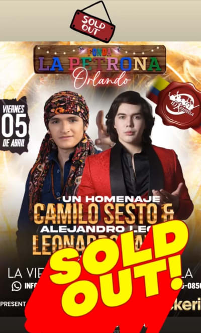 Event - INOLVIDABLES CAMILO SESTO Y LEONARDO FAVIO - Orlando, Florida - April 5, 2024 | concert tickets