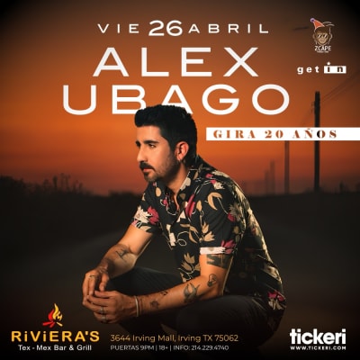 Event - ALEX UBAGO GIRA 20 AÑOS ! DALLAS, TX - Irving, Texas - 26 de abril de 2024 | concert tickets