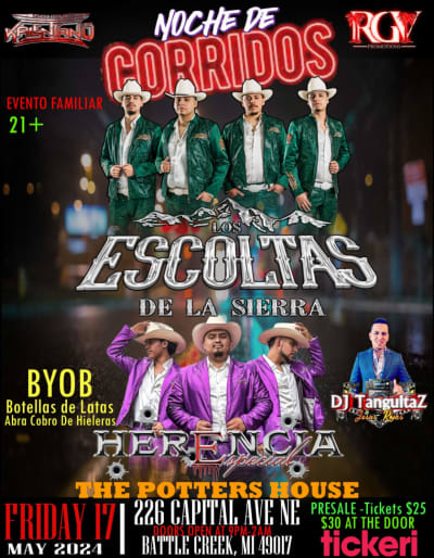 Event - Noche De Corridos  - Battle Creek, Michigan  - May 17, 2024 | concert tickets