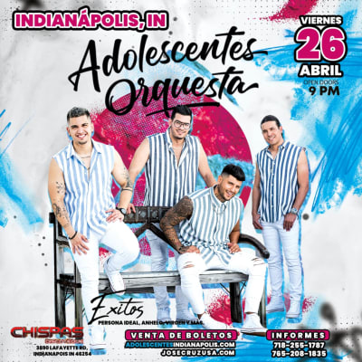 Event - ADOLESCENTES ORQUESTA EN VIVO - INDIANÁPOLIS, IN - ABRIL 26 - JCP - Indianapolis, Indiana - 26 de abril de 2024 | concert tickets