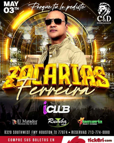 Event - ZACARIAS FERREIRA EN CONCIERTO ! - Houston, Texas - May 3, 2024 | concert tickets