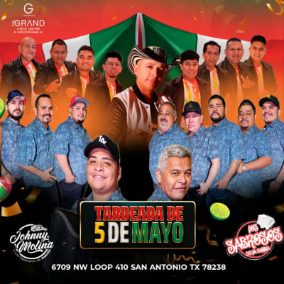 Event - 5 DE MAYO TARDEADA - ANICETO MOLINA - JOHNNY MOLINA Y LOS SABANEROS DE ANICETO - LOS SABROSOS DE LA CUMBIA - San Antonio, Texas - May 5, 2024 | concert tickets