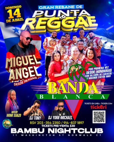 Event - Gran Rebane de Punta & Reggae - Norwalk, NY - 14 de abril de 2024 | concert tickets