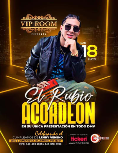 Event - El Rubio Acordeón Live  - Baltimore, Maryland - May 18, 2024 | concert tickets