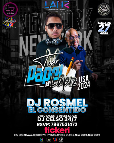 Event - DJ Rosmel En New York Con su Tour Papel y Lapiz - Brooklyn, New York - 27 de abril de 2024 | concert tickets