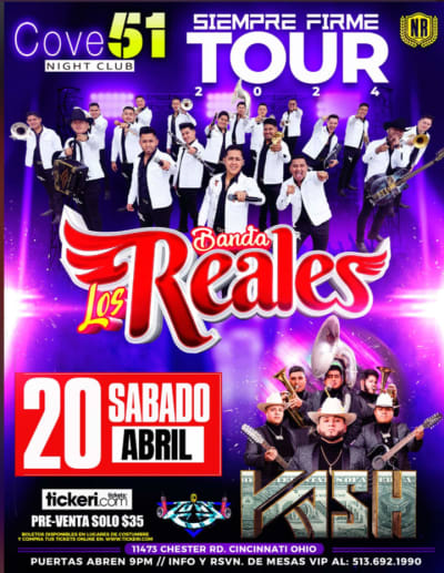 Event - BANDA LOS REALES EN CONCIERTO ! - Cincinnati, Ohio - April 20, 2024 | concert tickets