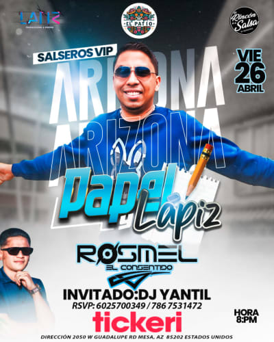 Event - DJ ROSMEL EN ARIZONA SALSEROS VIP - Mesa, arizona - April 26, 2024 | concert tickets