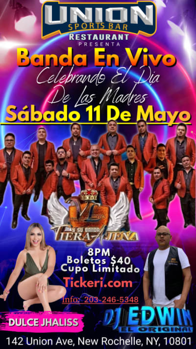 Event - Día De Las Madres Union Sports Bar Restaurant - New Rochelle, NY - 11 de mayo de 2024 | concert tickets