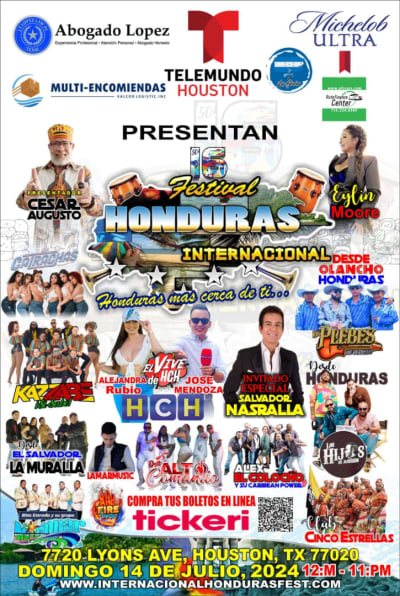 Event - FESTIVAL HONDURAS INTERNACIONAL  - Houston, TX - 14 de julio de 2024 | concert tickets