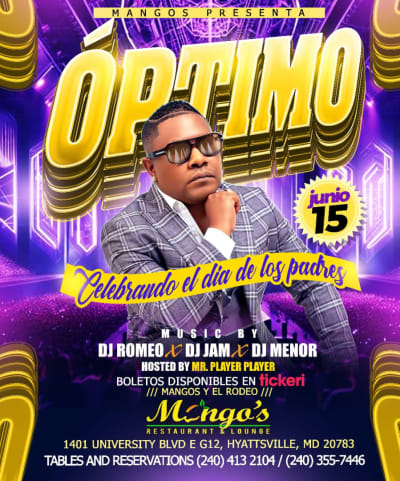 Event - OPTIMO EN CONCIERTO - Hyattsville, Maryland - 15 de junio de 2024 | concert tickets