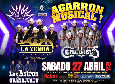 Event - LOS CONTRABANDISTAS , LA ZENDA NORTEÑA , LOS ASTROS DE GUANAJUATO EN CONCIERTO ! - Margate, Florida - April 27, 2024 | concert tickets