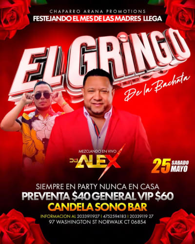 Event - EL GRINGO DE LA BACHATA  - Norwalk, CT  - 25 de mayo de 2024 | concert tickets