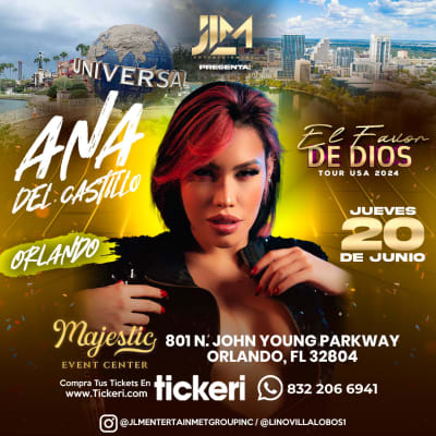 Event - ANA DEL CASTILLO "Por Primera Vez" ¡EN CONCIERTO! - Orlando (Florida) - Orlando, Florida - 20 de junio de 2024 | concert tickets