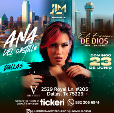 Event - ANA DEL CASTILLO EN CONCIERTO ! - Dallas, Texas - 23 de junio de 2024 | concert tickets