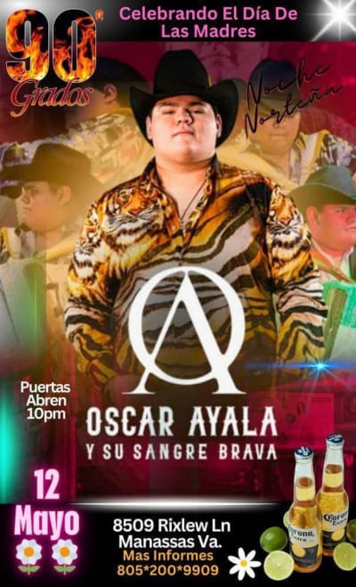 Event - OSCAR AYALA Y SU SANGRE BRAVA - Manassas, Virginia - May 12, 2024 | concert tickets