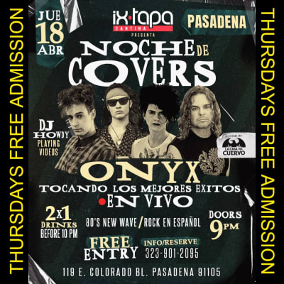 Event - ROCK EN ESPAÑOL EN VIVO EN PASADENA **FREE ENTRY*** - Pasadena, CA - 18 de abril de 2024 | concert tickets