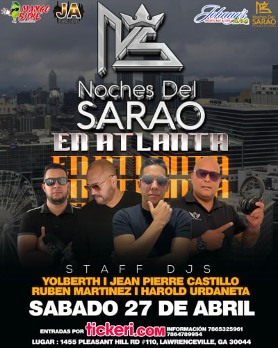 Event - NOCHE DEL SARAO EN ATLANTA  - Lawrenceville, Georgia - 27 de abril de 2024 | concert tickets