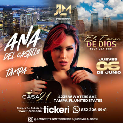 Event - ANA DEL CASTILLO "Por Primera Vez" ¡EN CONCIERTO! - Tampa (Florida) - Tampa, Florida - 6 de junio de 2024 | concert tickets