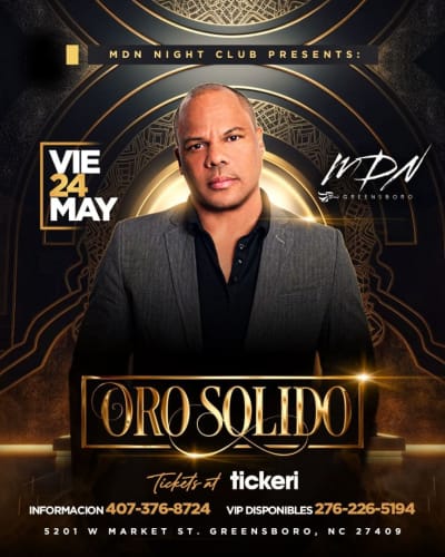 Event - RAUL ACOSTA ORO SOLIDO EN GREEMBORO - GREENSBORO, North Carolina - May 24, 2024 | concert tickets