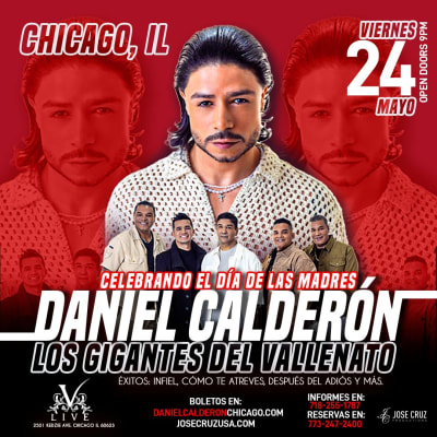 Event - DANIEL CALDERÓN Y LOS GIGANTES DEL VALLENATO - CHICAGO, IL - VIERNES, MAYO 24 JCP - chicago, Illinois - May 24, 2024 | concert tickets